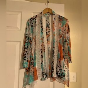 Multiples ladies petite large tunic / open front blouse